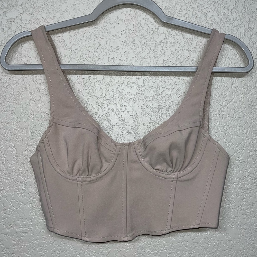 TIC TOC Tan Corset Top